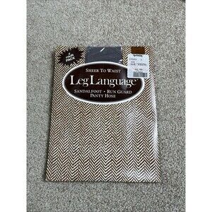 NOS VTG Leg Language 2 Pairs‎ Pack Sheer To Waist Pantyhose Grey Small 454N